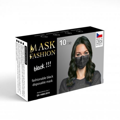 Zaščitne maske iz mikrovlaken, narejene v EU barvne - črna 10 kos