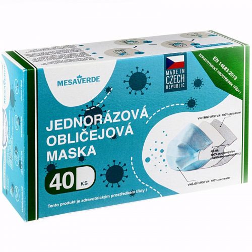 Zaščitne maske iz mikrovlaken, narejene v EU/Češka - 40 kos