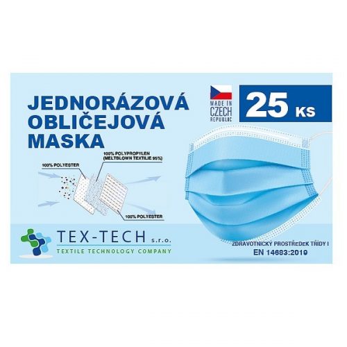 Zaščitne maske iz mikrovlaken, narejene v EU/Češka - 25 kos