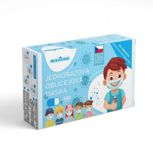 Otroške zaščitne maske iz mikrovlaken, narejene v EU/Češka - fantovske