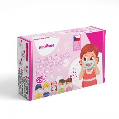 Otroške zaščitne maske iz mikrovlaken, narejene v EU/Češka - dekliške