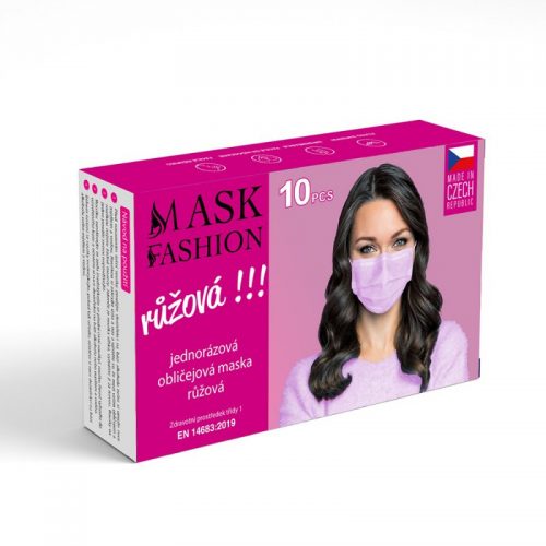 Zaščitne maske iz mikrovlaken, narejene v EU barvne - roza 10 kos