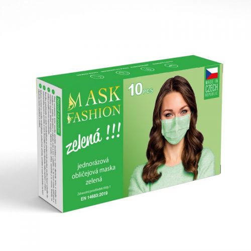 Zaščitne maske iz mikrovlaken, narejene v EU barvne - zelena 10 kos